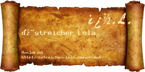 Östreicher Lola névjegykártya